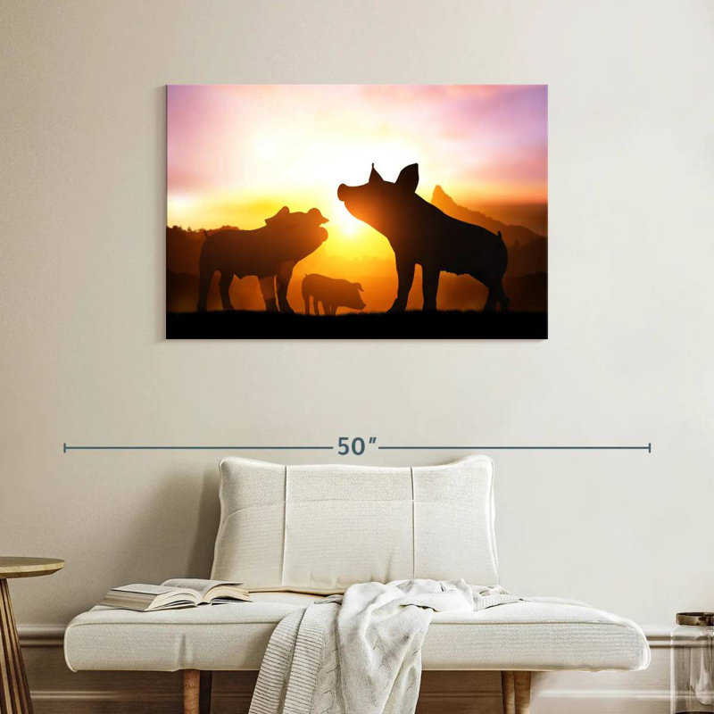 Pig Silhouettes, 26" H x 39" W