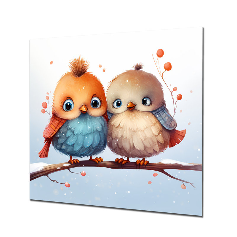 Winter Winter Bird Lovers For Nursery I - Art mural en métal oiseau, H 16 po x l 16 po x P 1 po