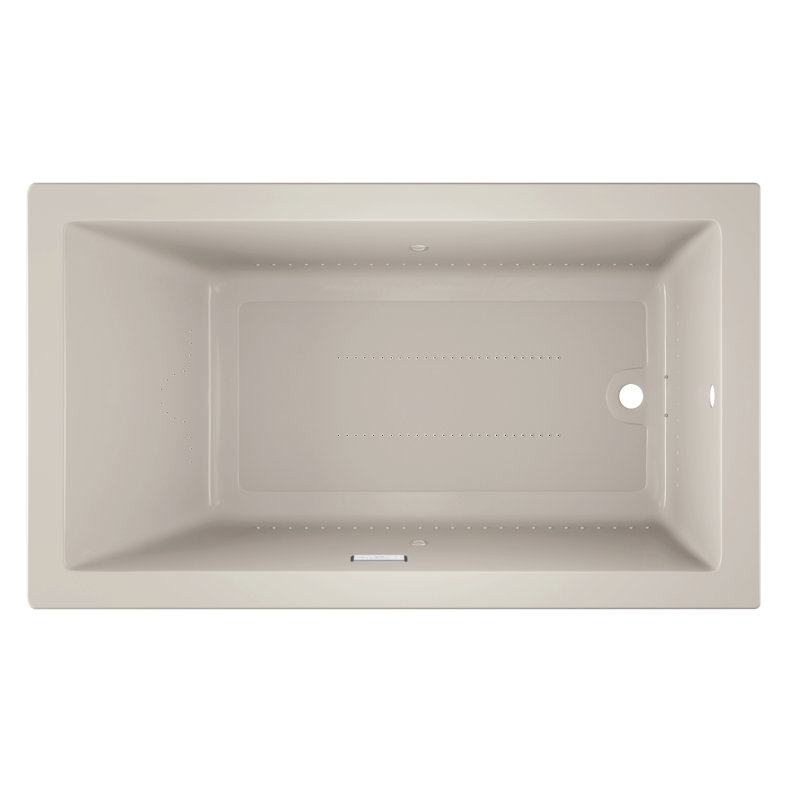 Solna™ Pure Chromatherapy 72" x 42" Drop in Air Bathtub, Oyster, Right