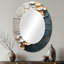 Or et gris, tuiles de Zen japonais II - décor de miroir mural ovale gris-1800487385