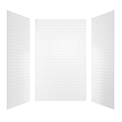 60"W 96"H 32"D Upgraded 0.2"thick SMC Shower Wall Surround, Glossy Surface, Quick Installation