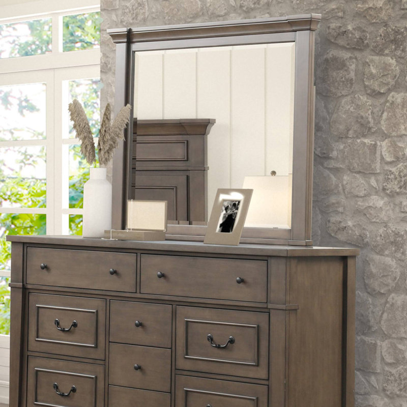 46.4"W Transitional Mirror, Dark Walnut