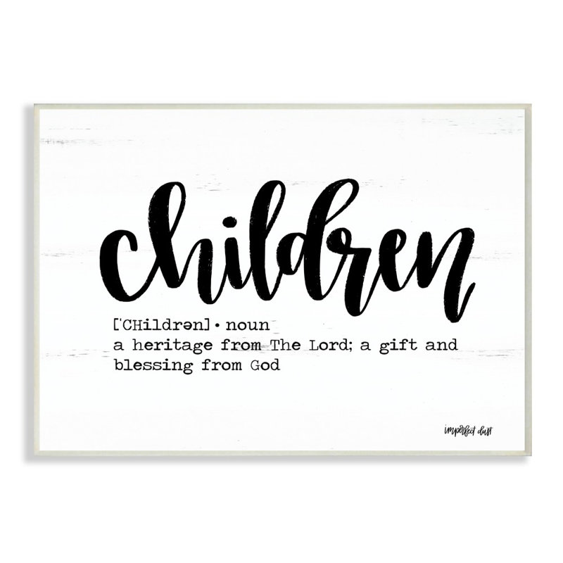 «Kepner Children», définition de typographie pour enfants, art encadré, H 12 po x l 18 po x P 0,5 po, Plaque murale