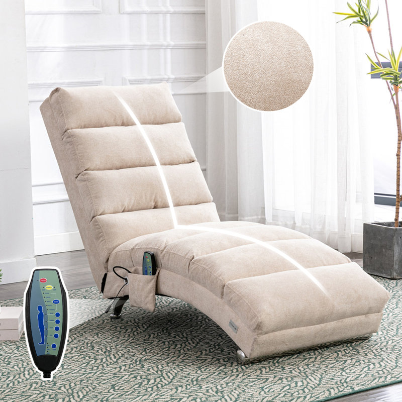 Upholstered Chaise Lounge, Beige