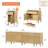 94.5" Wooden Sideboard With Reeded Design, 4-In-1 Modern Credenza With Charging Station For Kitchen, Dining Room-1533711332