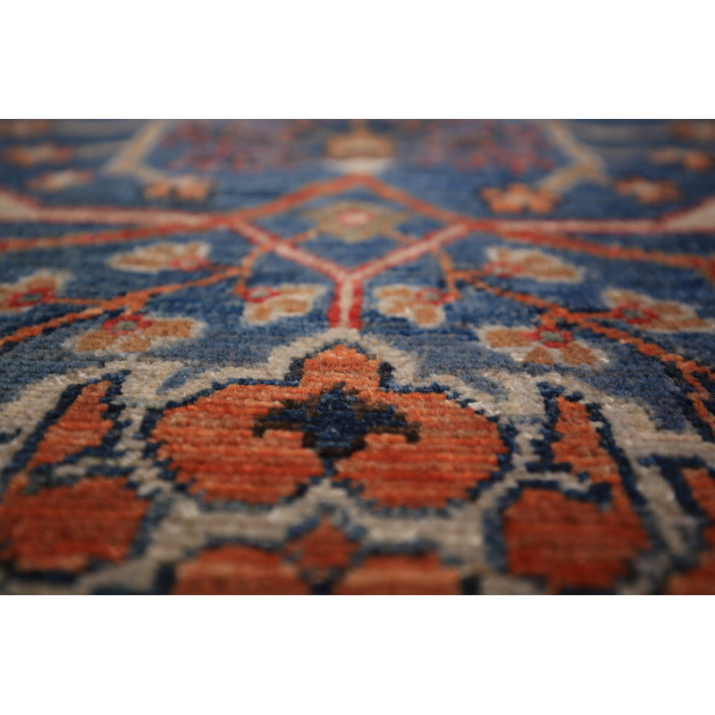 Tapis de couloir oriental bleu 3 x 13 Ziegler