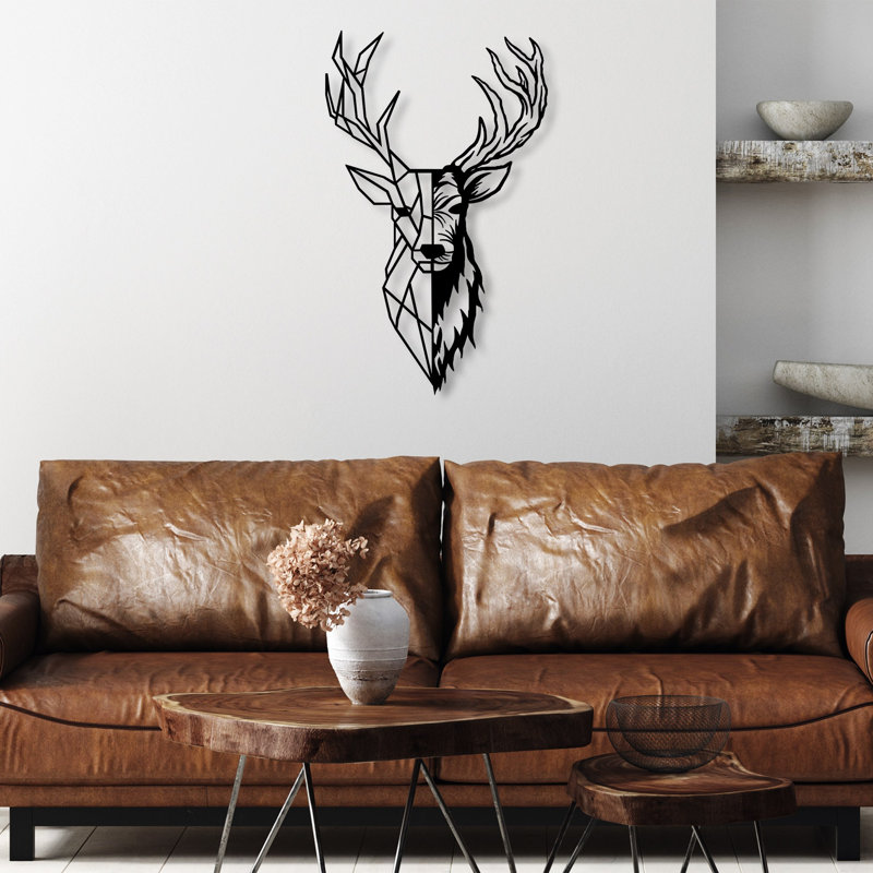 Accessoire mural décoratif en métal, H 27,60 po x l 16,50 po x P 0,80 po, Noir