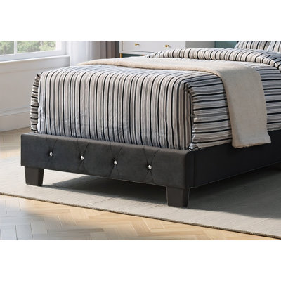 Lit simple en velours noir Modena