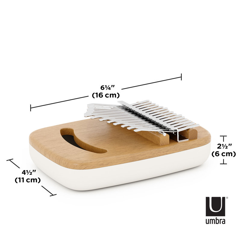 White and Natural Beechwood Kalimba Thumb Piano