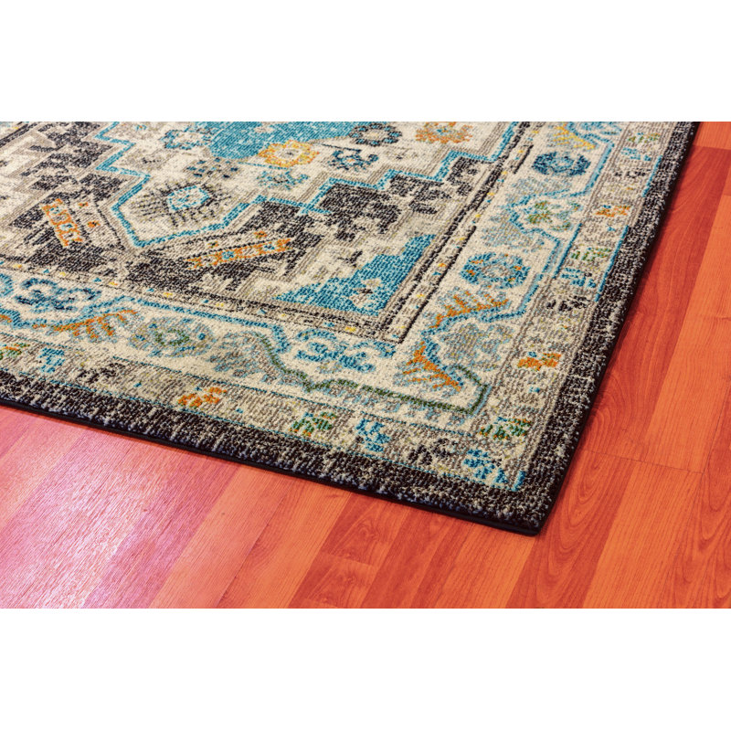 Tapis beige / gris Lavertue, Rectangle 7 pi 10 po x 10 pi 10 po
