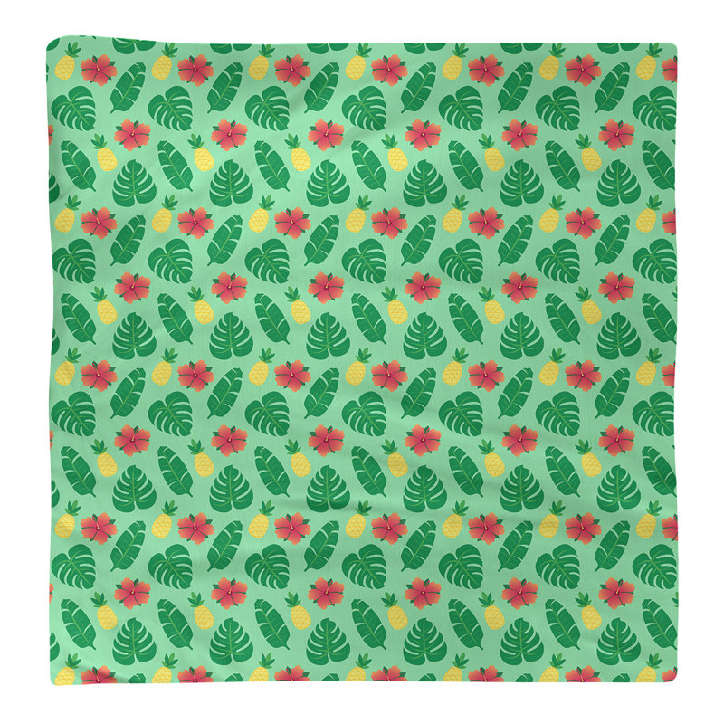 Serviette de coton à motif tropical, H 0,1 po x l 10 po x P 10 po, Vert, Sergé de coton