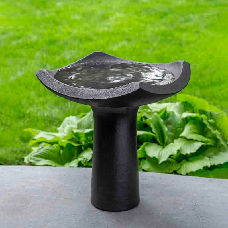 Alinuswe Concrete Pedestal Birdbath, Nero Nuovo