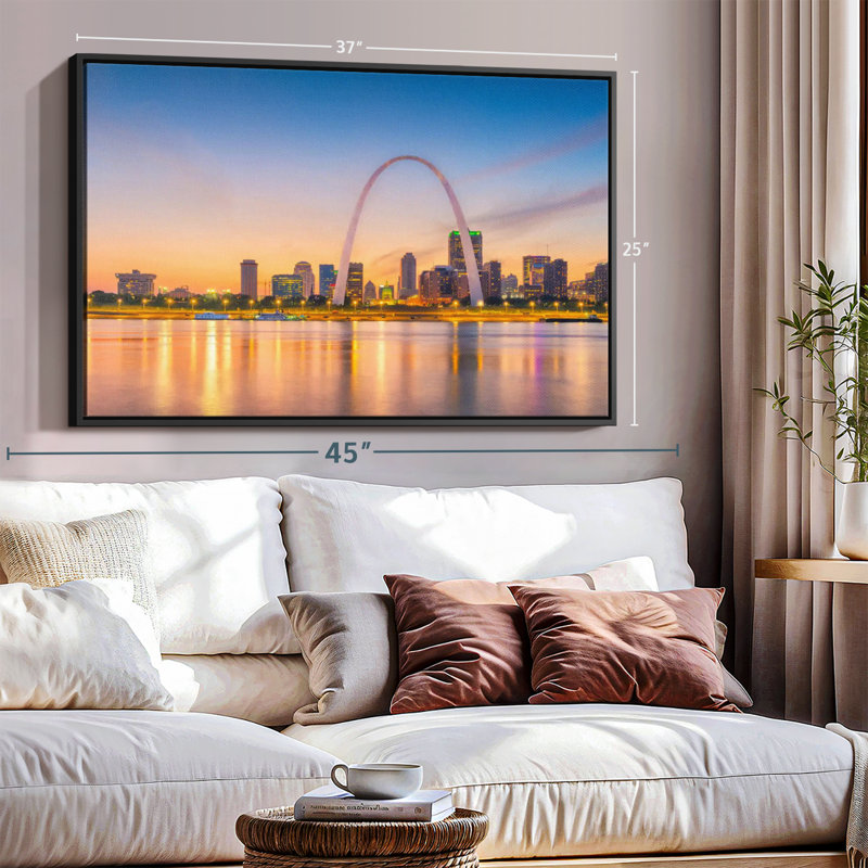 Impression sur toile Saint Louis Gateway Arch, H 25 po x l 37 po
