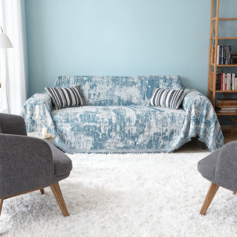 Housse de canapé modulaire en chenille avec motif géométrique abstrait, protecteur de meubles durable et lavable pour animaux de compagnie et décoration intérieure