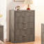 Ensemble de 3 meubles de chambre modernes en bois, comprenant une commode à 6 tiroirs (107 cm de hauteur) et une table de chevet à 3 tiroirs avec station de recharge.-308876962-308876963