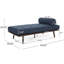 Chaise longue bleu marine avec éléments de style Mid-Century et dossier amovible-980458945