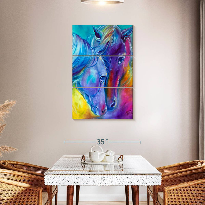 Brampt Color My World avec des chevaux qui aiment les esprits, H 45 po x l 28 po