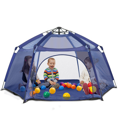 Large Pop-Up Playpen for Kids, Indoor & Outdoor Baby Play Tent with UV 50+ Top Cover, Lightweight Portable Play Yard for Toddlers, Camping, Beach, and Pets