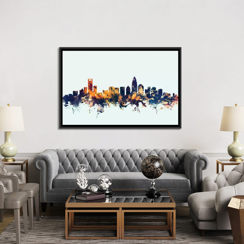 «Skyline Series» par Michael Tompsett, impression sur toile, H 32 po x l 48 po x P 1,5 po, Toile avec cadre noir