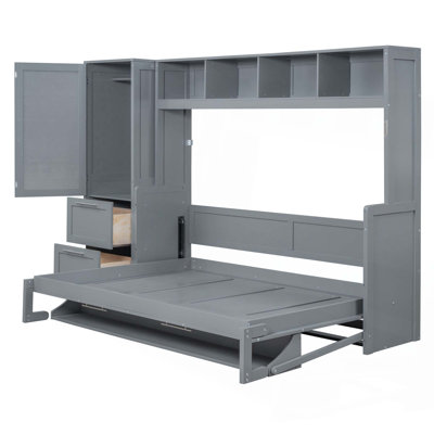 Murphy Bed Wall Bed with Closet and Drawers