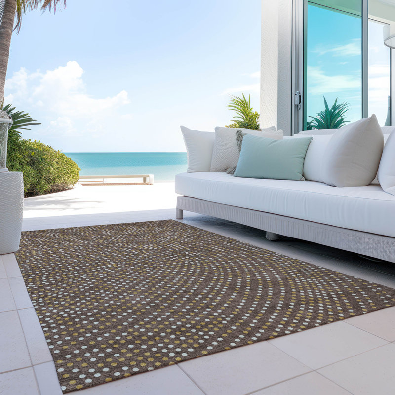 Brown Synthetic 9' x 12' Washable Non-Slip Area Rug