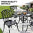 5-Piece Patio Cast Aluminum Dining Set with Umbrella Hole