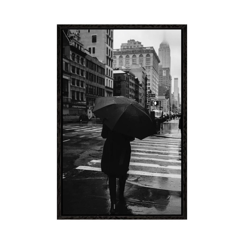 Rainy New York IX by Bethany Young - Print on Canvas, 66.04cm H x 45.72cm W x 3.81cm D, Black Framed