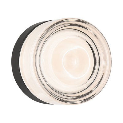 Extérieur, 5 po, noir mat, verre transparent Wave