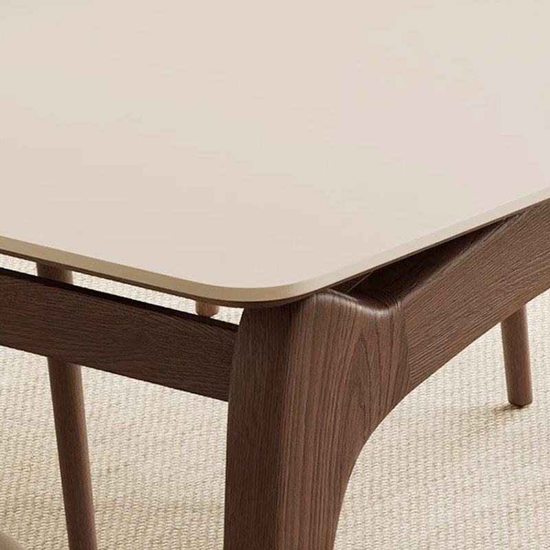 Nordic cream style rectangular rock table, 29.14"H x 55.12"L x 31.5"W