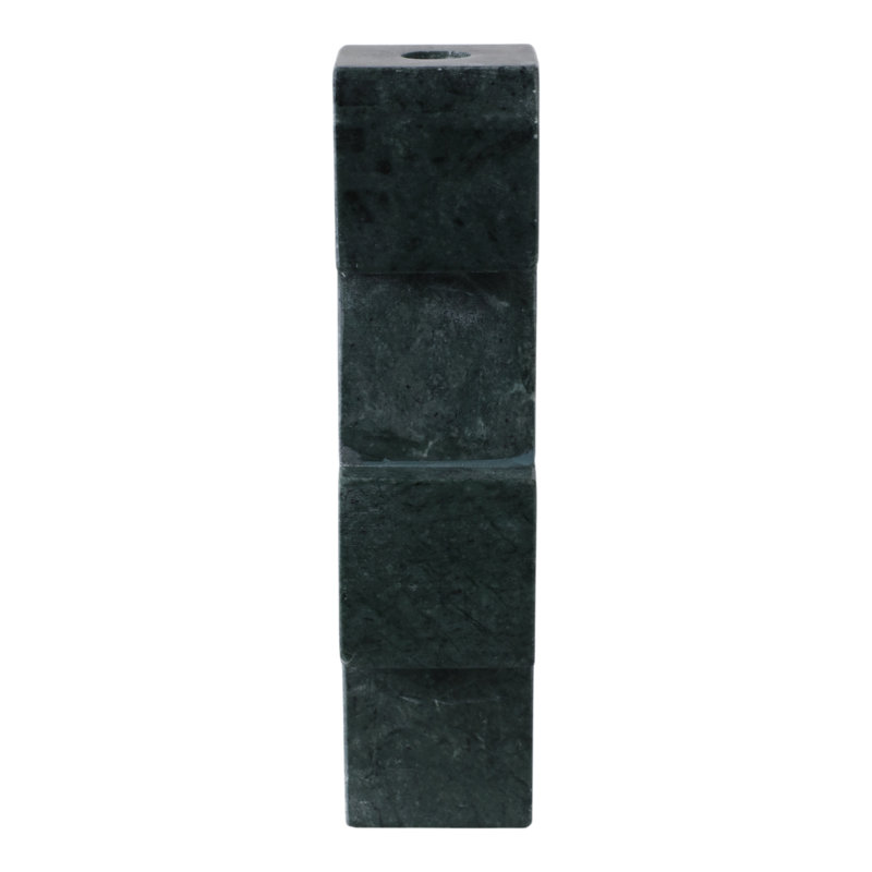 Modern Geometric Stacked Marble Taper Candle Holder - Contemporary Stone Decorative Accent for Home Decor and Tabletop Styling.