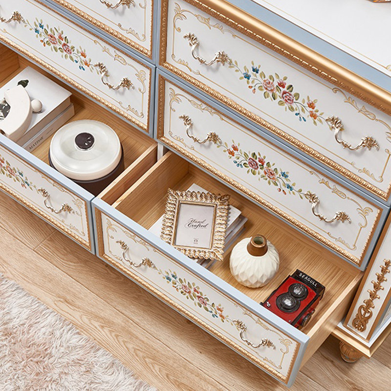 European Six-Drawer Hand-Painted Accent Chest