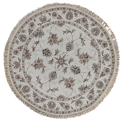 High-Quality Hand-Knotted Ivory Area Rug