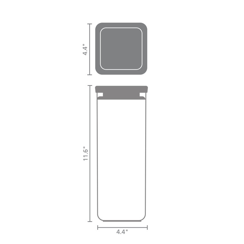 Tasty+ Stackable Square Canister, Black