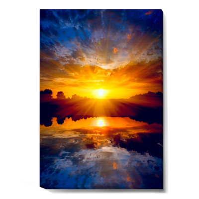Reproduction de photo sur toile tendue, jaune vif sur lake
