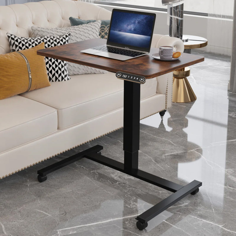 Laetyn 31.5" Height Adjustable Standing Desk, Brown/Black