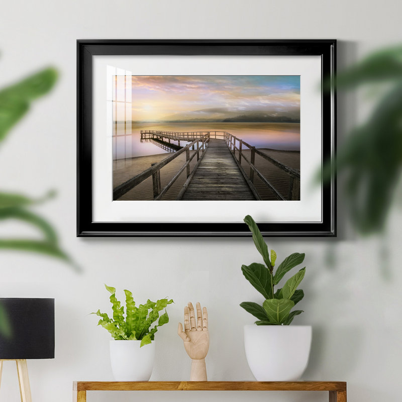 " Morning On The Lake ", Black, 18.5" H x 24.5" W x 1" D