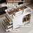  Multi-Functional Storage Island Vanity Console with Glass Display Shelves and Reversible Top, White