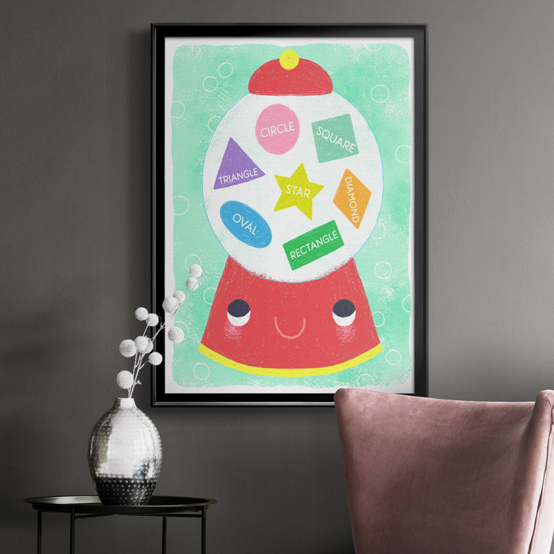 Gumball Shapes - Peinture sur toile encadrée, H 30,5 po x l 42,5 po x P 1,5 po, Noir