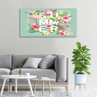 Holidays And Flamingos - Wrapped Canvas Print