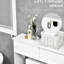 Armoire sur pied autoportante, blanche avec tablettes réglables, peu encombrante pour les accessoires de salle de bain et les serviettes de toilette