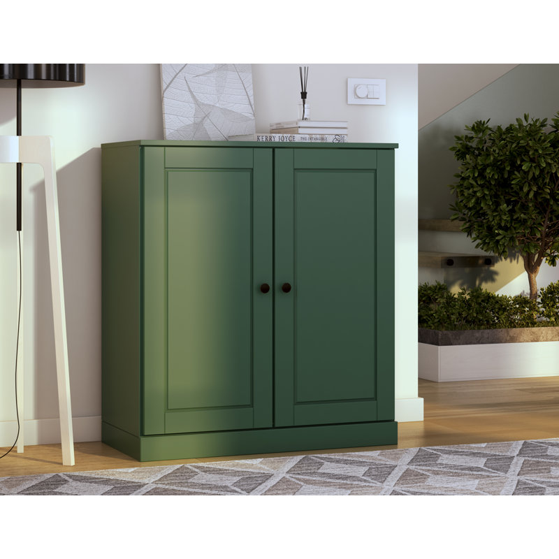 Palace Imports 100% Solid Wood Short Bookcase with Doors, Adjustable Shelves, Modular Storage Bookshelf, 32" W x 35.75" H