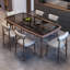 Solid Wood Ash Tempered glass brown Dining Table-107135008