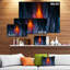 « fractal fire », impression sur toile tendue en bleu ciel-18439890