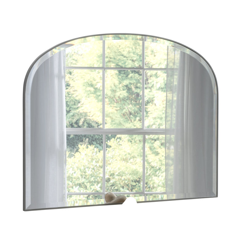 Drumourne Simple Arched Overmantle Mirror, Dark Grey