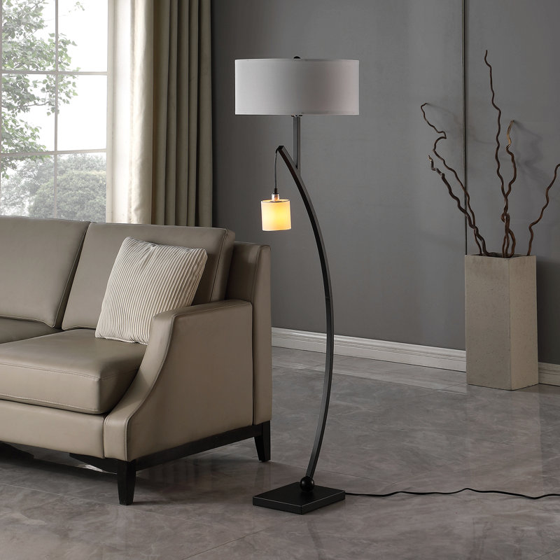 Lampe sur pied 59 po, Noir mat