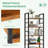 Metal Frame Bookcase with 5 Tier Open Bookshelf-480628643