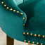 Chaise de salle à manger contemporaine en bois massif avec revêtement en velours et pieds en acier inoxydable doré, garniture cloutée, 2 pièces, or noir, chaise haute Sw1601gn, revêtement, pieds 2 pièces-616419659-616419657