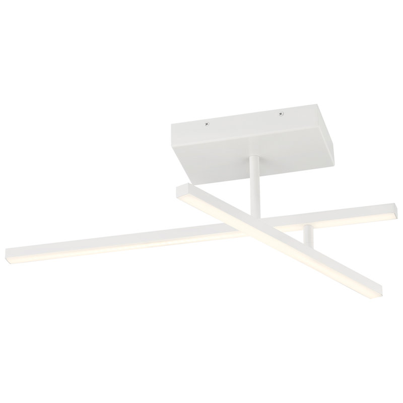 Ahleena - Adjustable LED Semi-Flush, Track - Acrylic Lens Shade - 15 W, Matte White