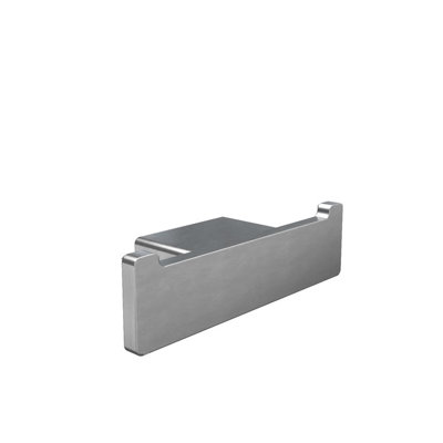 Cinder Wall-Mounted Double Towel Hook - Brushed Nickel, Premium Brass Construction, Installation Hardware Included