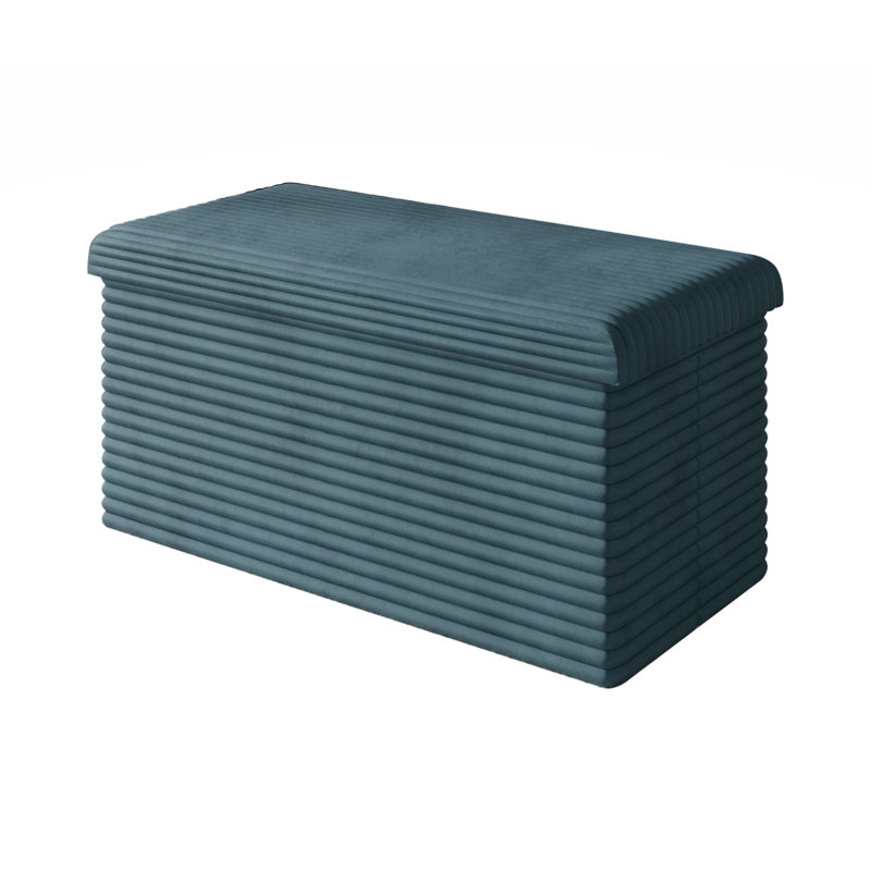 Banc de rangement rembourré Millett, Bleu